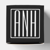 はっきりした3モダンイニシャルモノグラム |黒の上に白 フェイバーボックス (上部)