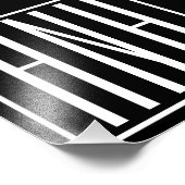 はっきりした3モダンイニシャルモノグラム |黒の上に白 フォトプリント            (角)