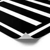 はっきりした3モダンイニシャルモノグラム |黒の上に白 ポスター (角)