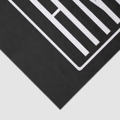 はっきりした3モダンイニシャルモノグラム |黒の上に白 薄葉紙 (詳細)