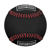 はっきりした3モダンイニシャルモノグラム |黒の上に白 野球ボール (裏面)