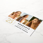 はっきりした3年写真卒業 箔招待状 (回転した状態)