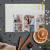 はっきりした5モダン写真と明メリーるい金ゴールド 箔シーズンカード