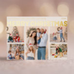 はっきりした5モダン枚の写真メリークリスマス金ゴールド 箔シーズンポストカード<br><div class="desc">この休日の季節に暖かい願いを送信ユニークし、かわいい、5つの写真メはっきりしたリーのクリスマスの金ゴールドホイルの休日の葉書。そのシンプルデザインとミニマルな金ゴールドホイルにボホインスパイアー要素を備えている。12祝月のフェスティバル精神、このデザインはすべての大事な行事に陽気でおもしろいのtouchをもたらす。金ゴールドの季節の色やクリエイティブの言葉は、この冬に友達や家族の間で幸せや応援を広める完璧な方法だ！</div>
