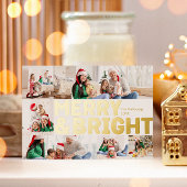 はっきりした6モダン写真と明メリーるい金ゴールド 箔シーズンカード