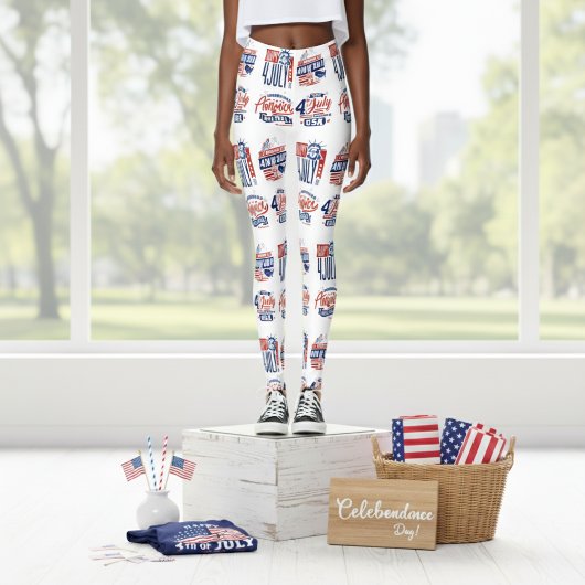 はっきりした7月4日タイポグラフィレギンス レギンス