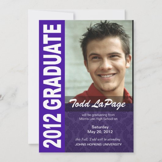 はっきりした、お尻の2012年の卒業の写真の発表 案内状 (正面)