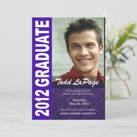 はっきりした、お尻の2012年の卒業の写真の発表 案内状 (スタンド正面)