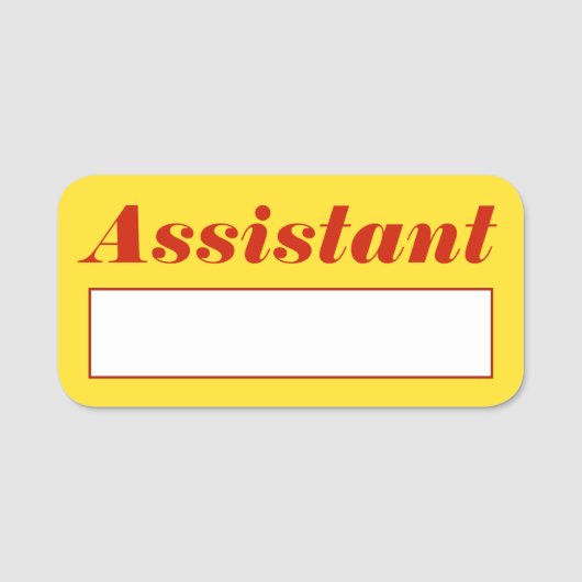はっきりした,「アシスタント」の名前タグを確認 名札 (正面)