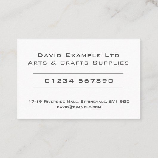 はっきりした&ア澄んーツ&クラフツ用品デザイン 名刺 (裏面)