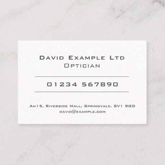 はっきりした&オ澄んプティシャン&オプトメトロリストデザイン 名刺 (裏面)