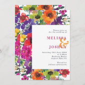 はっきりした&カラフルフローラサマー結婚式招待状 招待状 (正面/裏面)