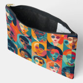 はっきりした,カラフル顔の祝個性 アクセサリーポーチ (見開き)