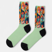 はっきりした,カラフル顔の祝個性 ソックス (左)