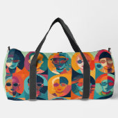 はっきりした,カラフル顔の祝個性 ダッフルバッグ (正面)