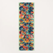 はっきりした,カラフル顔の祝個性 ヨガマット (正面)