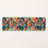 はっきりした,カラフル顔の祝個性 ヨガマット (正面(横))