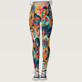 はっきりした,カラフル顔の祝個性 レギンス (正面)