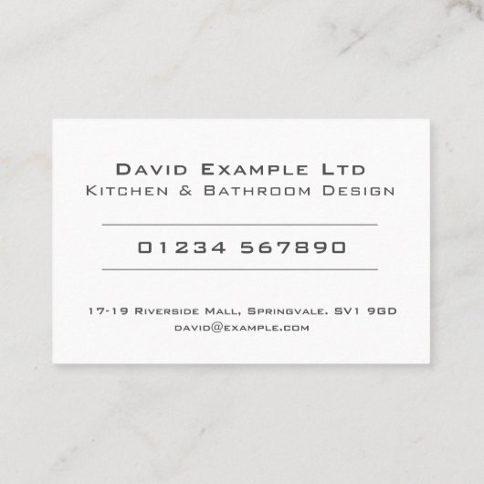 はっきりした&キッ澄んチンとバスルームデザイン 名刺 (裏面)