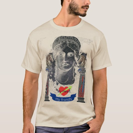 「はっきりした&グラフィック印刷T字」「Vibes芸術的 Graph Tシャツ (正面)