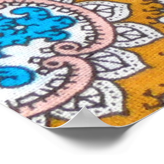 はっきりした,グラング,イスラム教サイケデリック,カラフルオルナム ポスター (角)