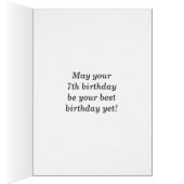 はっきりした、グレー、フェイク金ゴールド第7誕生日(名前カード付き) (内側 (右))