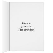 はっきりした、グレー、フェイク金ゴールド71番目の誕生日(名前カード付き) (内側 (右))