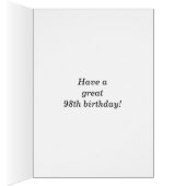 はっきりした、グレー、フェイク金ゴールド98番目の誕生日（名刺あり） (内側 (右))