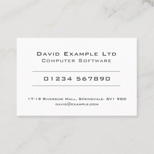 はっきりした&コンピ澄んュータソフトウェアデザイン 名刺 (裏面)