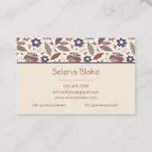 はっきりした&スタイリッシュ | シックモダンなエレガントフローラ 名刺 (裏面)