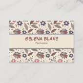 はっきりした&スタイリッシュ | シックモダンなエレガントフローラ 名刺 (正面)