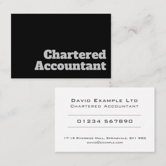 はっきりした&チャーター澄ん会計士デザイン事業 名刺 (正面/裏面)