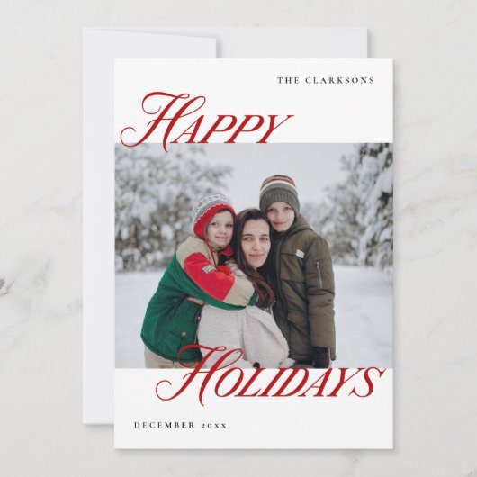 はっきりした&ハモダンッピーホリデー シーズンカード (正面)