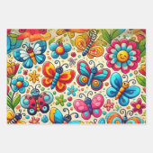 はっきりした&バお洒落バタフライガーデン ラッピングペーパーシート (正面2)