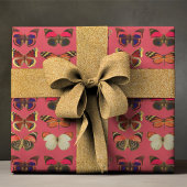 はっきりした&バカラフルバタフライラッピング紙 ラッピングペーパーシート