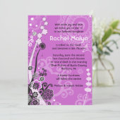 はっきりした&ビューティフルフローラバルミツワー招待状 招待状 (スタンド正面)