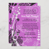 はっきりした&ビューティフルフローラバルミツワー招待状 招待状 (正面/裏面)