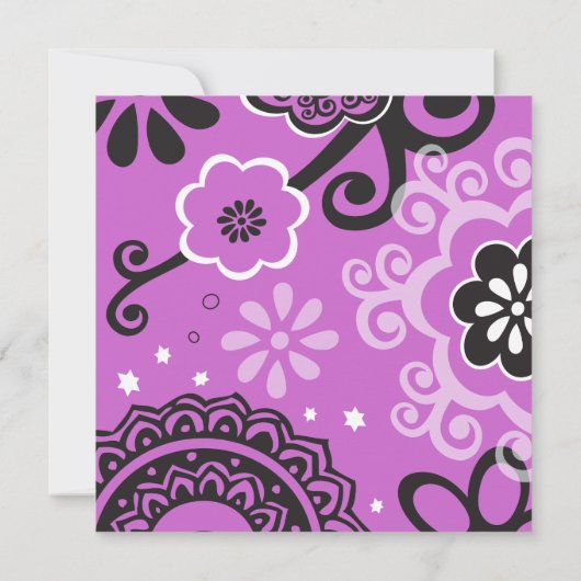 はっきりした&ビューティフルフローラバルミツワー招待状 招待状 (裏面)