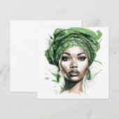 はっきりした&ビューティフル：女性アートを強化ポップ・アートのする ノートカード (正面/裏面)