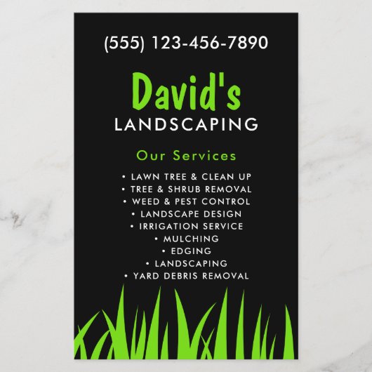 はっきりした&ブモダンラック&グリーン造園リーフレット チラシ (正面)