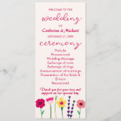 はっきりした&ブライトカラフルフローラ春の結婚式 プログラム (正面)