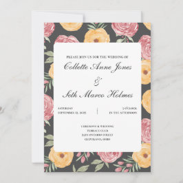 はっきりした&ブライトバラ結婚式招待状2 招待状