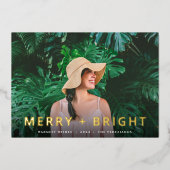 はっきりした&ブライト |フルフォトクリスマス 箔シーズンカード (正面)