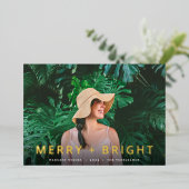 はっきりした&ブライト |フルフォトクリスマス 箔シーズンカード (立ち正面)