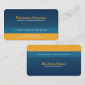 はっきりした&ブルーお洒落オレンジ色の名刺 名刺 (正面/裏面)