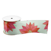 はっきりした，ポ絵を描インセッティアのクリスマス/休日デザイン サテンリボン (リール)