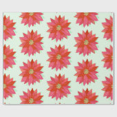 はっきりした，ポ絵を描インセッティアのクリスマス/休日デザイン ラッピングペーパー (フラット)