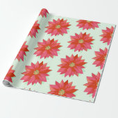 はっきりした，ポ絵を描インセッティアのクリスマス/休日デザイン ラッピングペーパー (アンロールド)