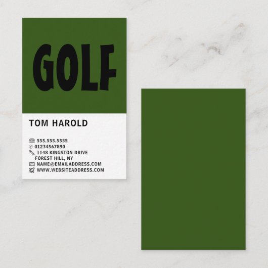 はっきりした,モダンゴルフクラブ，ゴルファー，ゴルフコーチ 名刺 (正面/裏面)