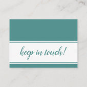 はっきりした、モダンティール（緑がかった色）と白の引っ越しました・カード 名刺 (裏面)